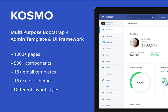 KOSMO - Responsive Bootstrap 4 Admin Template