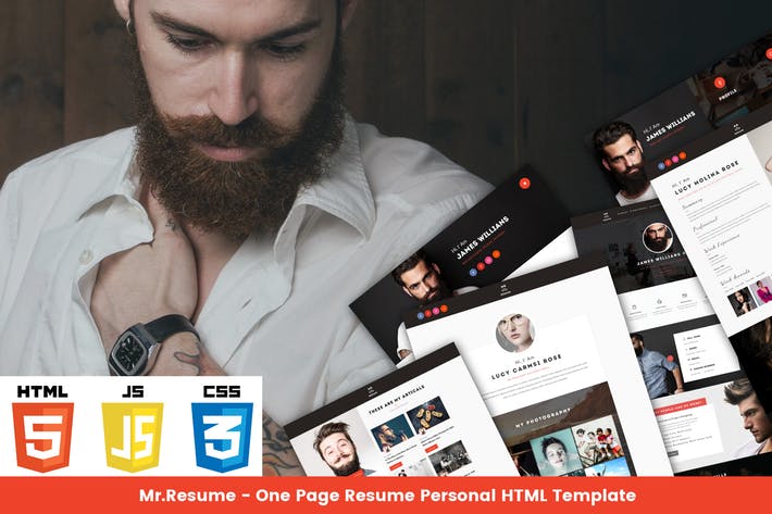 Mr Resume - One Page Resume Personal HTML Template
