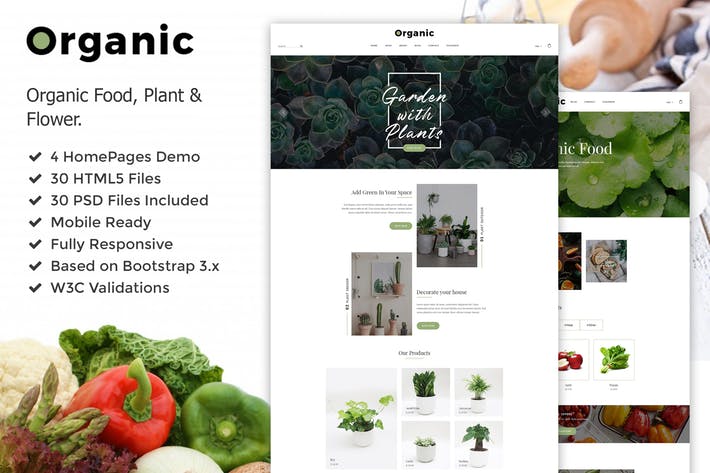 Organic - Plant, Flower & Food HTML5 Template