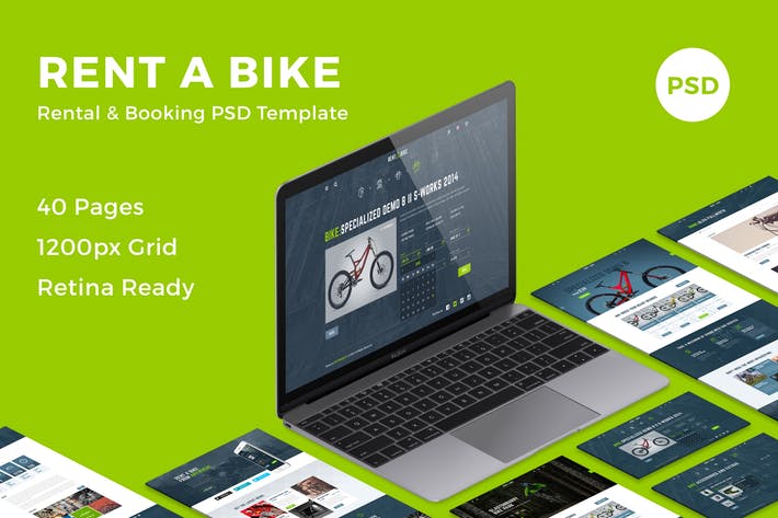 Rent a Bike - Rental & Booking PSD Template