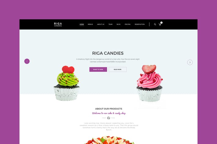 Riga - Candy & Sweets HTML Template