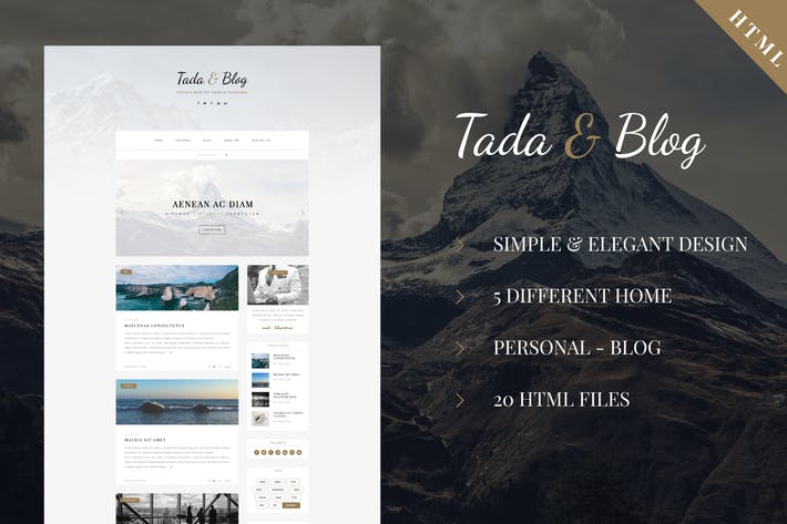 Tada & Blog - Personal Blog HTML Theme