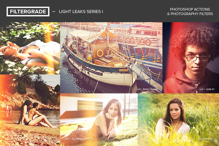 FilterGrade Light Leaks Photoshop Actions S1