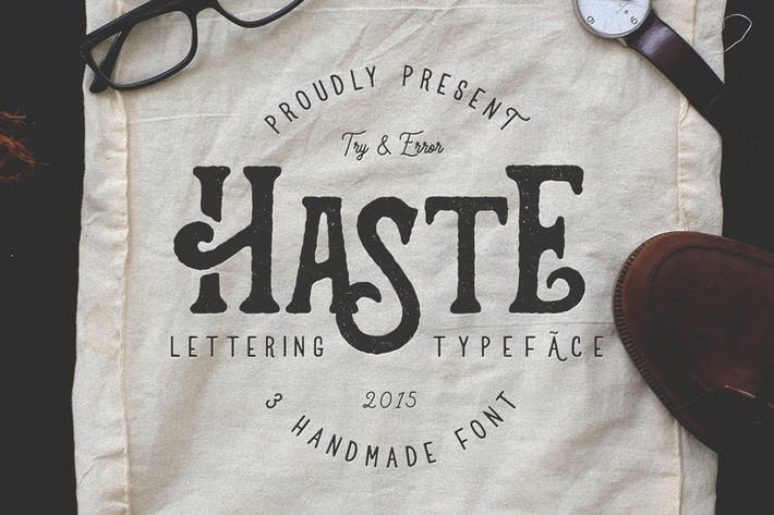 Haste - 3 Handmade Font