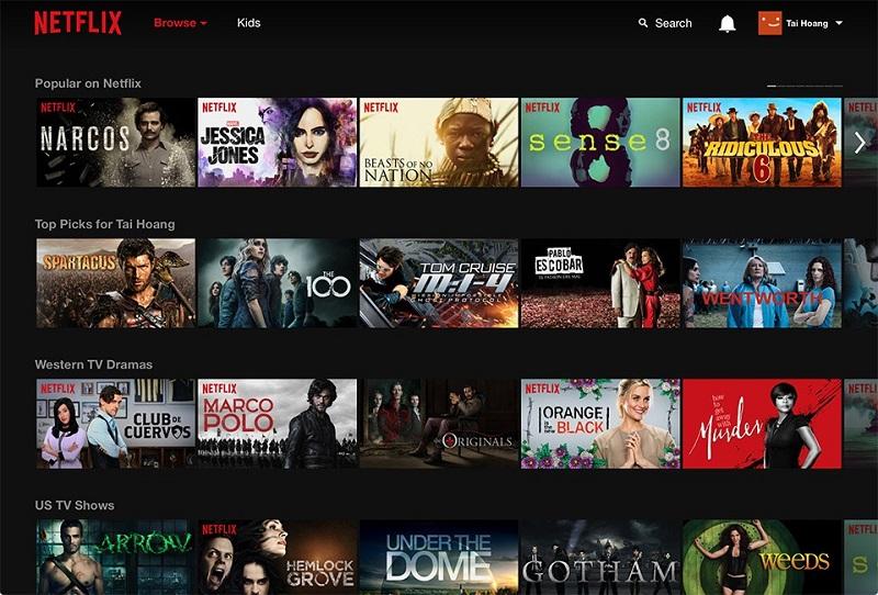 Netflix có nhiều sự lựa chọn phim ảnh