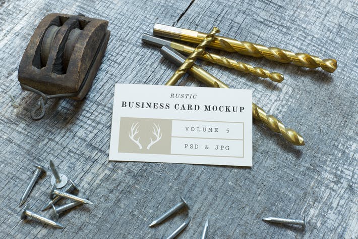 Rustic Business Card Mockup Vol. 5