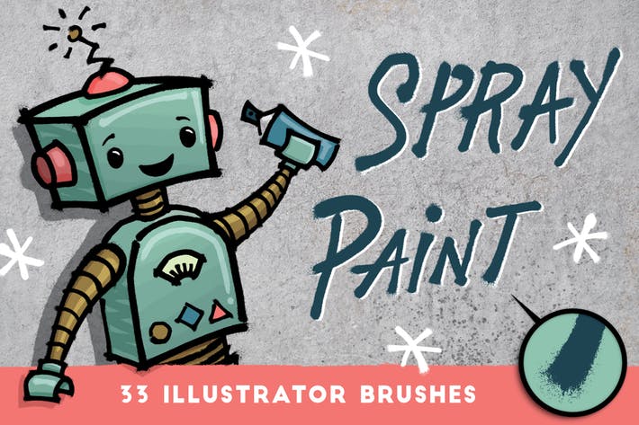 Spray Paint - 33 Illustrator Brushes